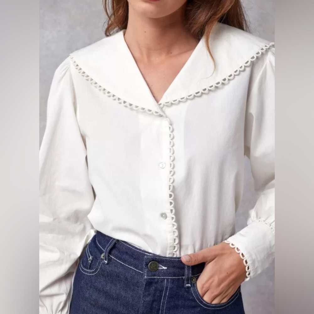 NWT Rouje Jamel White Collar Shirt